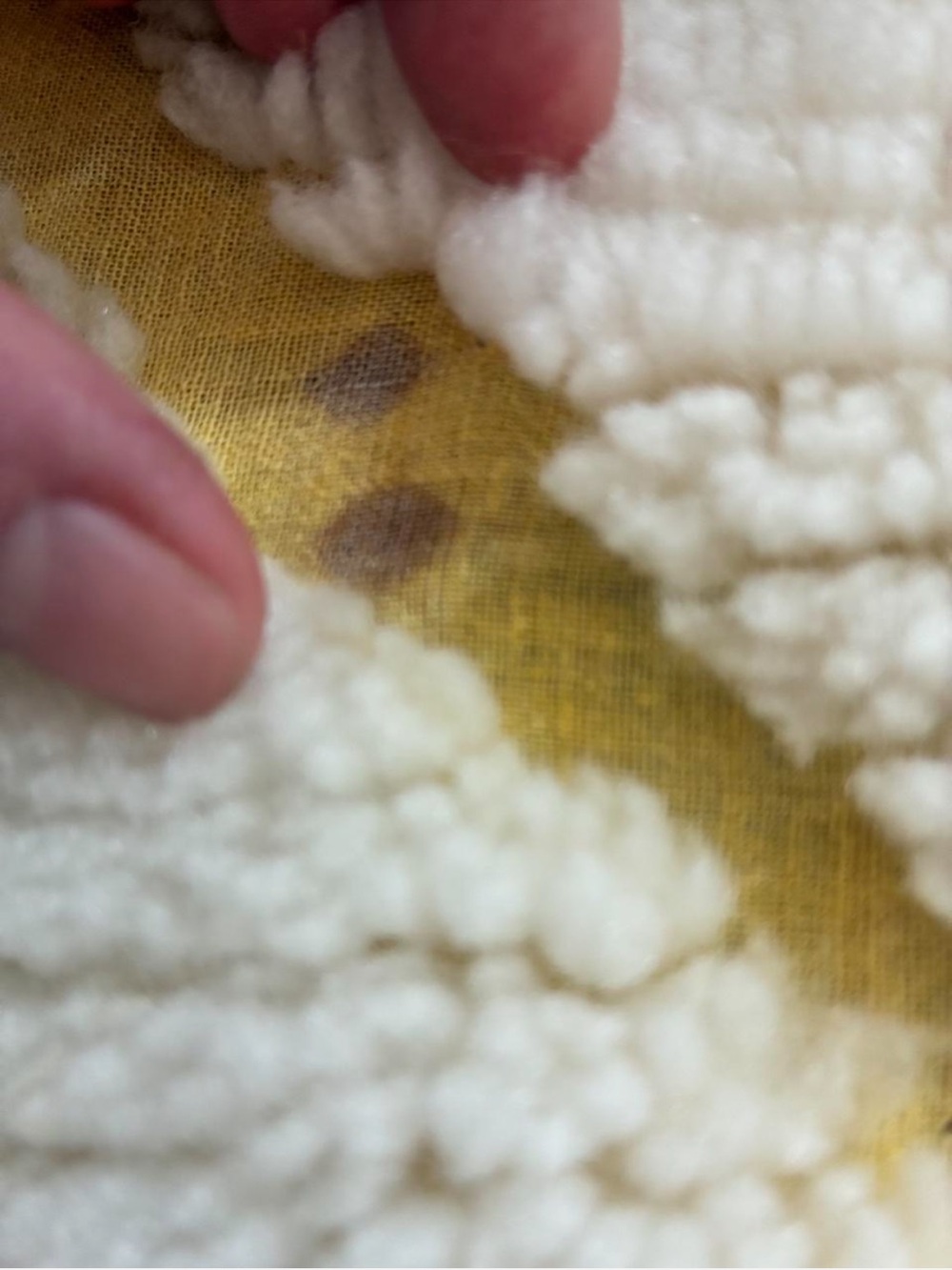 Vintage Chenille Floral Bed Spread White Butter Yellow Fringe Trim Full/Queen - Picture 7 of 8